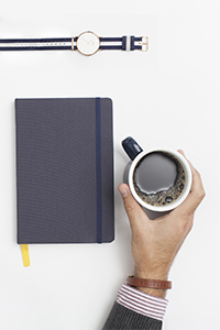 Planner and coffee