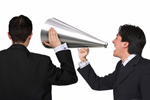 Businessman with megaphone