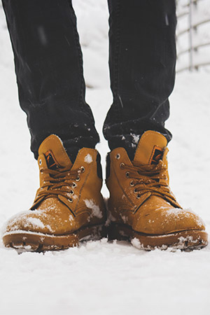 Boots in the snow